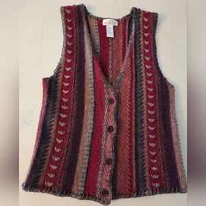 100% Shetland Wool Vintage V-Neck Sweater Vest